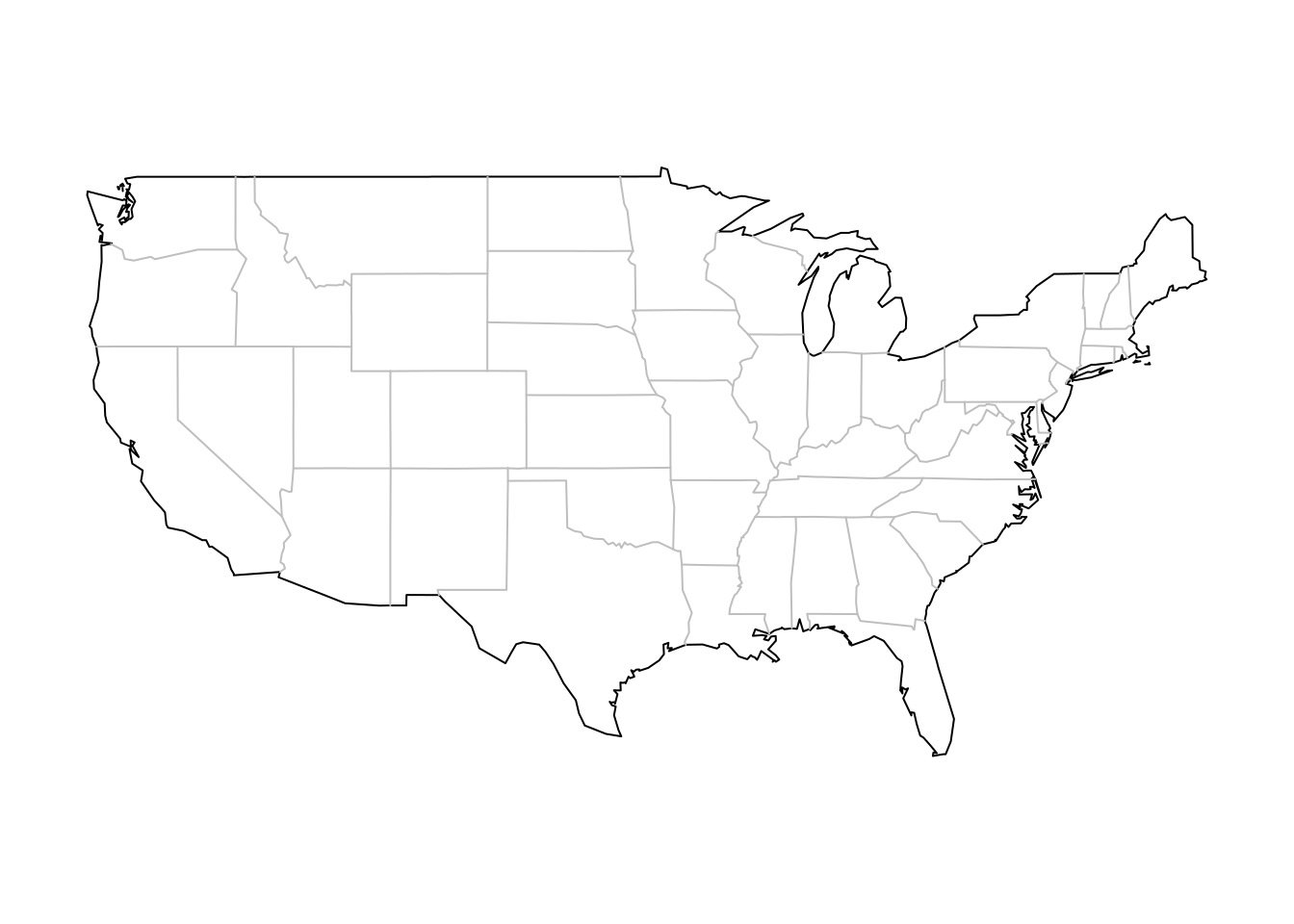 Пустая карта америки. USA Map. Контурная карта США. Карта США вектор. Карта США схематично.