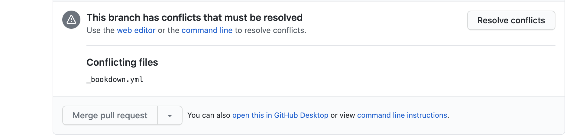 github desktop resolve conflicts